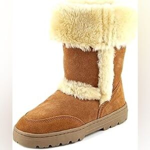 Style & Co. Womens Witty Leather Closed Toe Mid Calf Cold Weather boots Tan